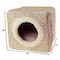Pet Adobe Indoor Cat Pet Bed Cave with Removable Cushion Pad for Cats/Small Animals, Tan/White Animal Print 728420YHZ - alternate 2